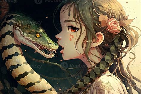 anime character with snake