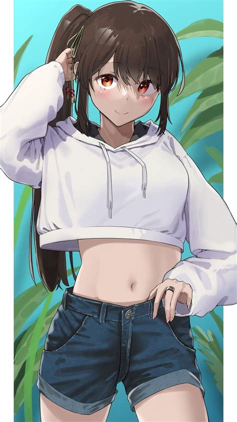 anime girl in crop top