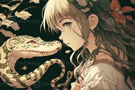 anime girl with snake