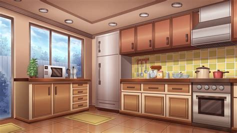Anime House Background Kitchen