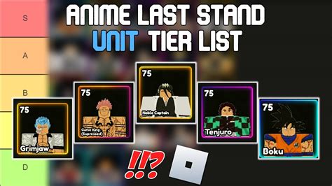 anime last stand tier list youtube