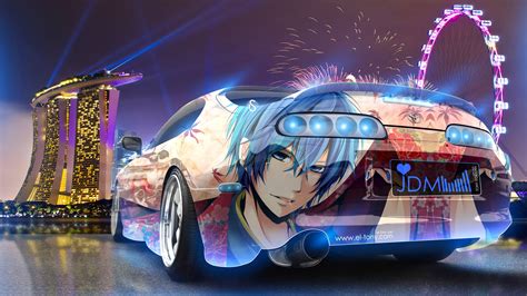 anime wallpaper in car