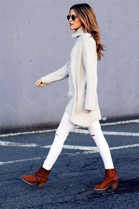 Street Style White Ankle Boots Winter fashion outfits, Fashion inspo