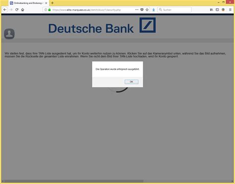 anmeldung fehlgeschlagen deutsche bank