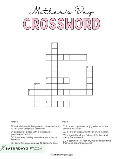 Mom Crossword WordMint