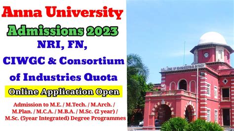 anna university nri admission 2022-23