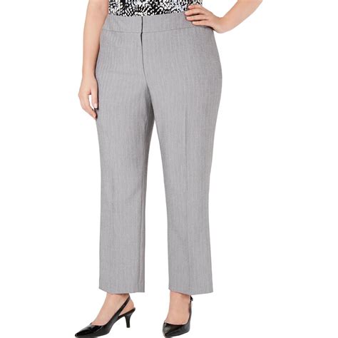 Anne Klein Womens Dress Pants Gray MicroCheck Stretch 10 Walmart