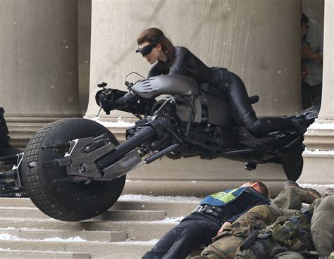 anne hathaway batman motorcycle