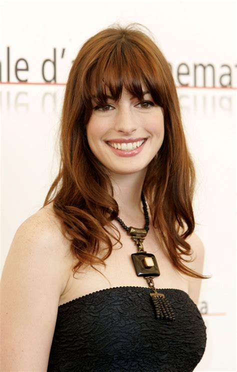 anne hathaway with bangs