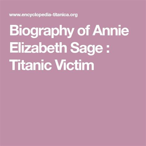 annie elizabeth sage