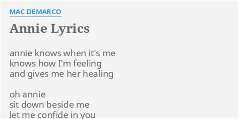 Annie Lyrics Mac Demarco