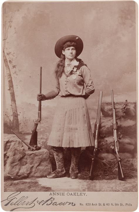 Annie Oakley Shooting A Stevens Shotgun