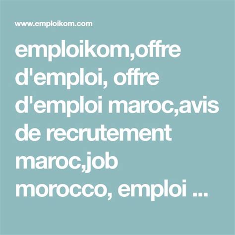 annonces maroc offres emploi