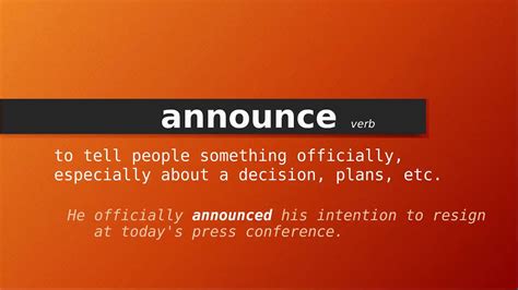 Announce Of Definition