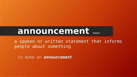 Announcement Another Meaning