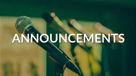 Announcements Church