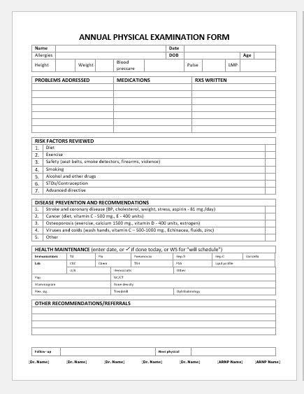 Physical Exam Form Fill Out and Sign Printable PDF Template signNow