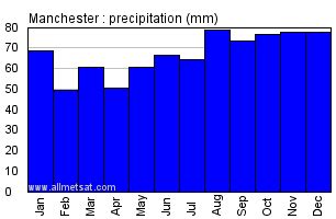 annual rainfall in manchester
