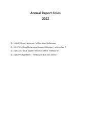 annual report of coles 2022