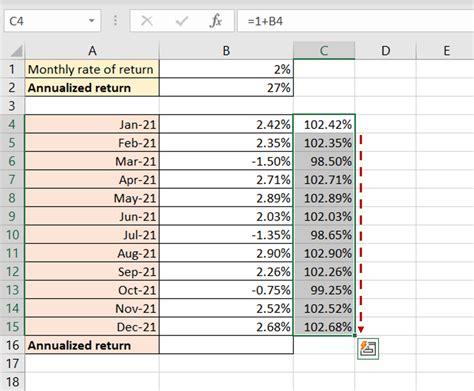 annual return format in excel