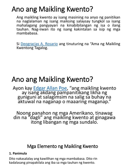 Ano Ang Maikling KwentoFilipino PDF