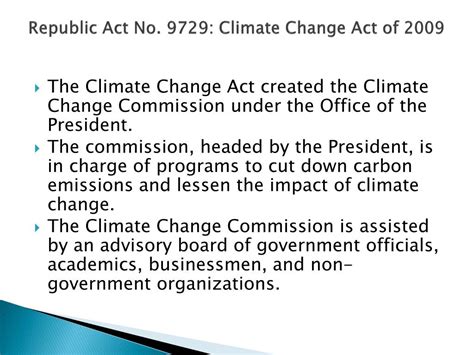 ano ang climate change act of 2009