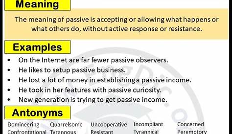 PASSIVE: Synonyms and Related Words. What is Another Word for PASSIVE