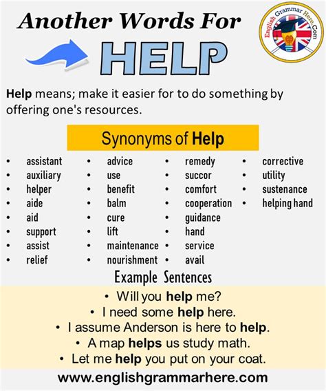 another word for assistance in an essay