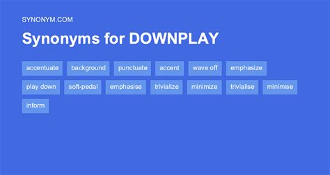 Downplay Synonyms