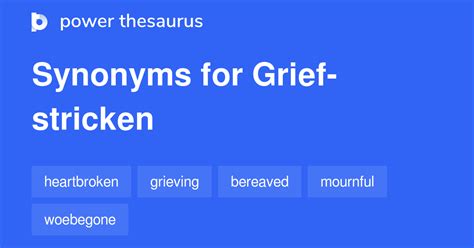 another word for grief stricken