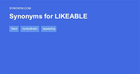 Another Word For Likeable