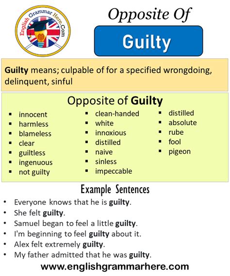 another word for not guilty