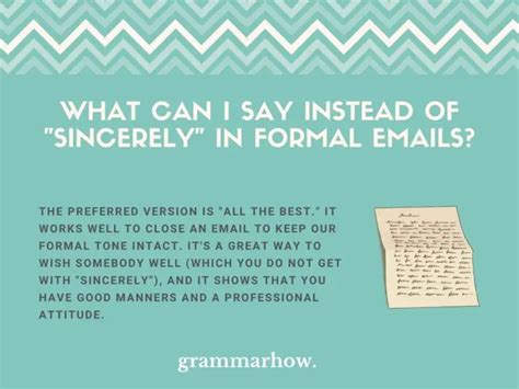 another word for sincerely in email example