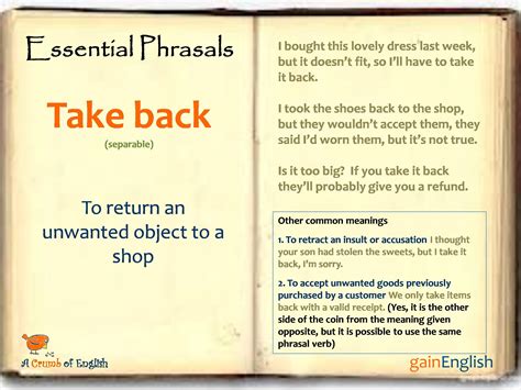 Another Word For Take Back Of