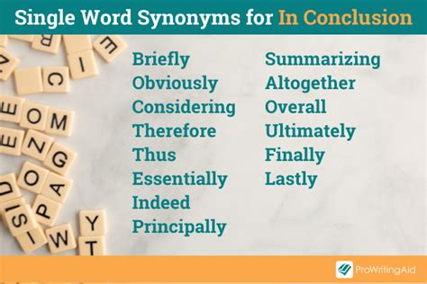 another word to replace in conclusion