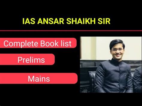 Ansar shaikh booklist UPSC booklist Ansar shaikh