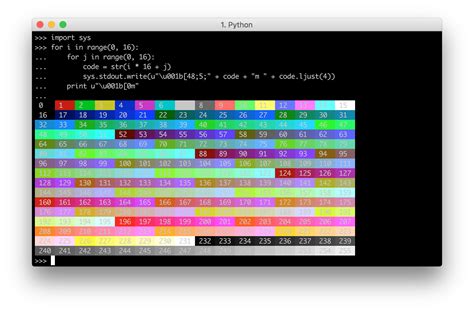 ansi background color codes python