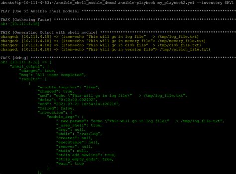 ansible shell multiple commands example