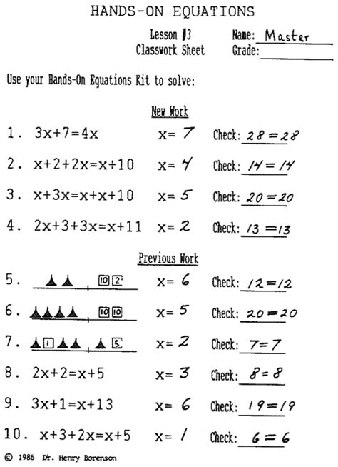 Mastering Equations: Unveiling the Power of the Hands-On Answer Key for Seamless Algebraic Triumphs!