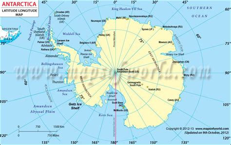 Physical Map of Antarctica Nations Online Project