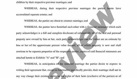 Antenuptial Contract without Accrual Template | williamson-ga.us