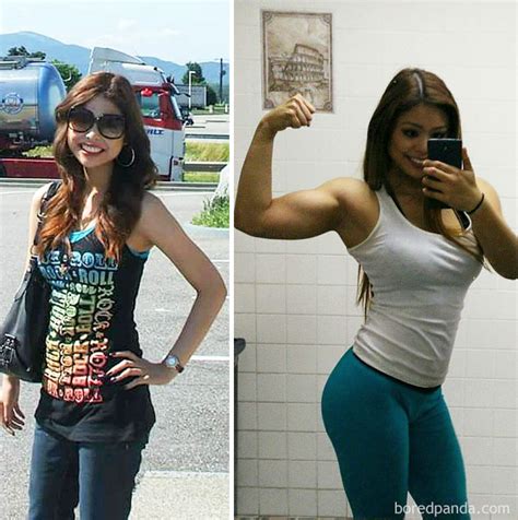 antes e depois academia mulher magra