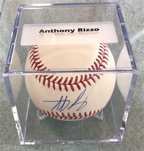 anthony rizzo signed baseball in case