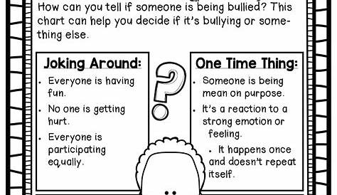 Bullying Worksheets for Kids and Teens