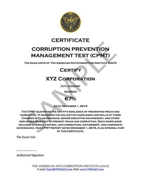 anti corruption certification