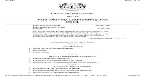 anti money laundering act malaysia pdf
