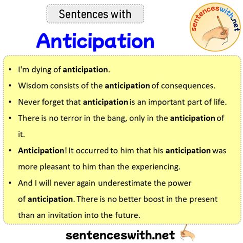anticipation in a sentence examples