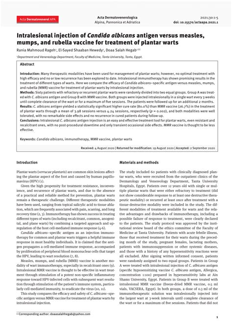 Antigen Injection For Warts