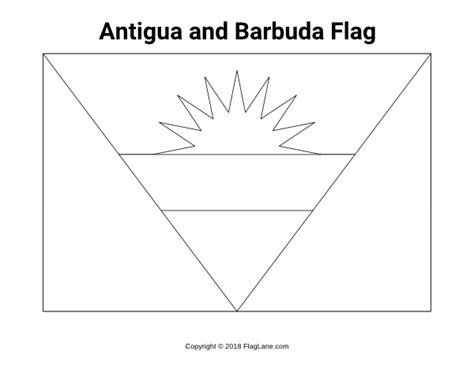 antigua and barbuda flag coloring page