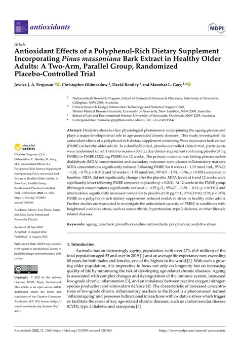 Antioxidant Effects Of Polyphenol